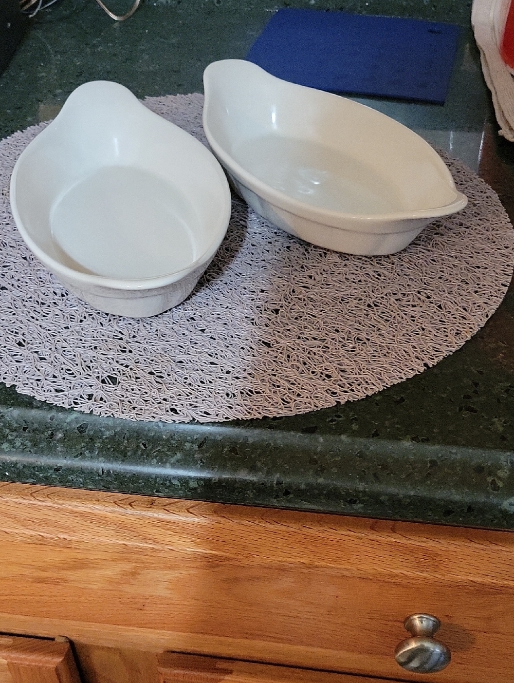 White Ceramic Oval Baking Dishes - Set of 2